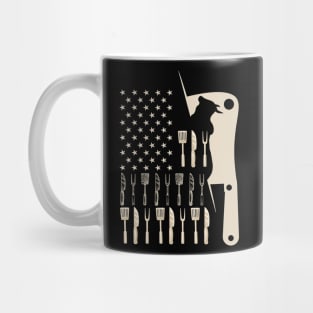 Butcher Butchery US American flag Fathers Day Gift Funny Retro Vintage Mug